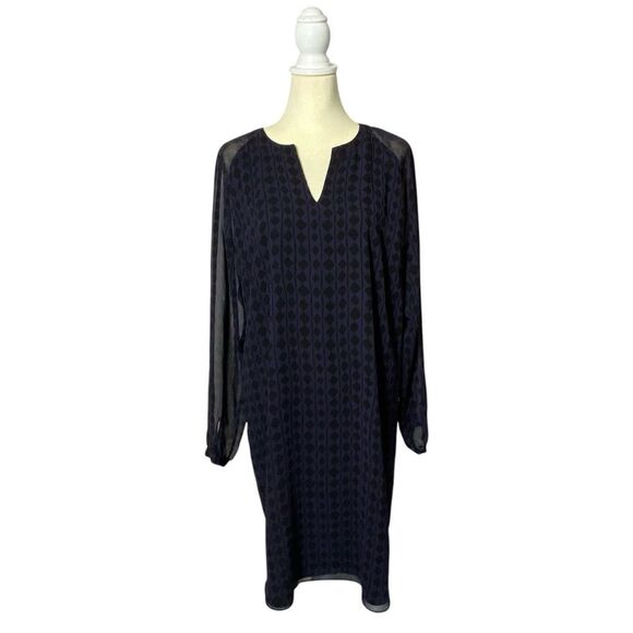 Cabi Harlequin Long Sleeve Shirt Dress Women's Size Large - Picture 1 of 16